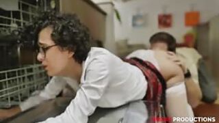 Słodka okularnica lubi być lizana po pipce