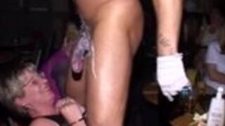 Wild party girls sucking a Male Strippers Cock