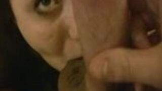 Slut receives sticky cumshot