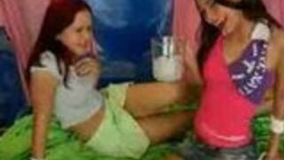 Horny teen lesbians at play