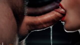 Zmysłowa laseczka delektuje się penisem